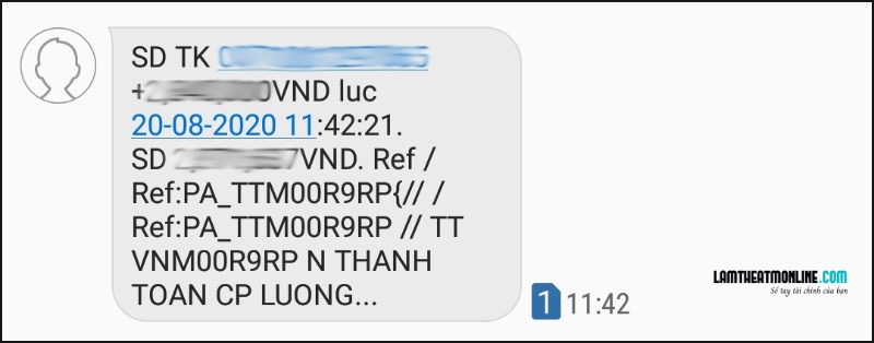 Dịch vụ SMS Banking Vietcombank